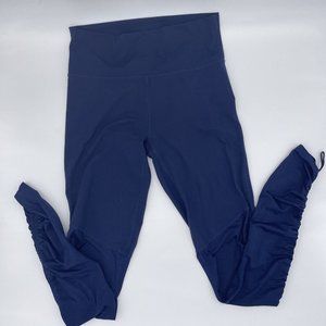 Fabletics Navy Blue High waisted w/side ruching detail-